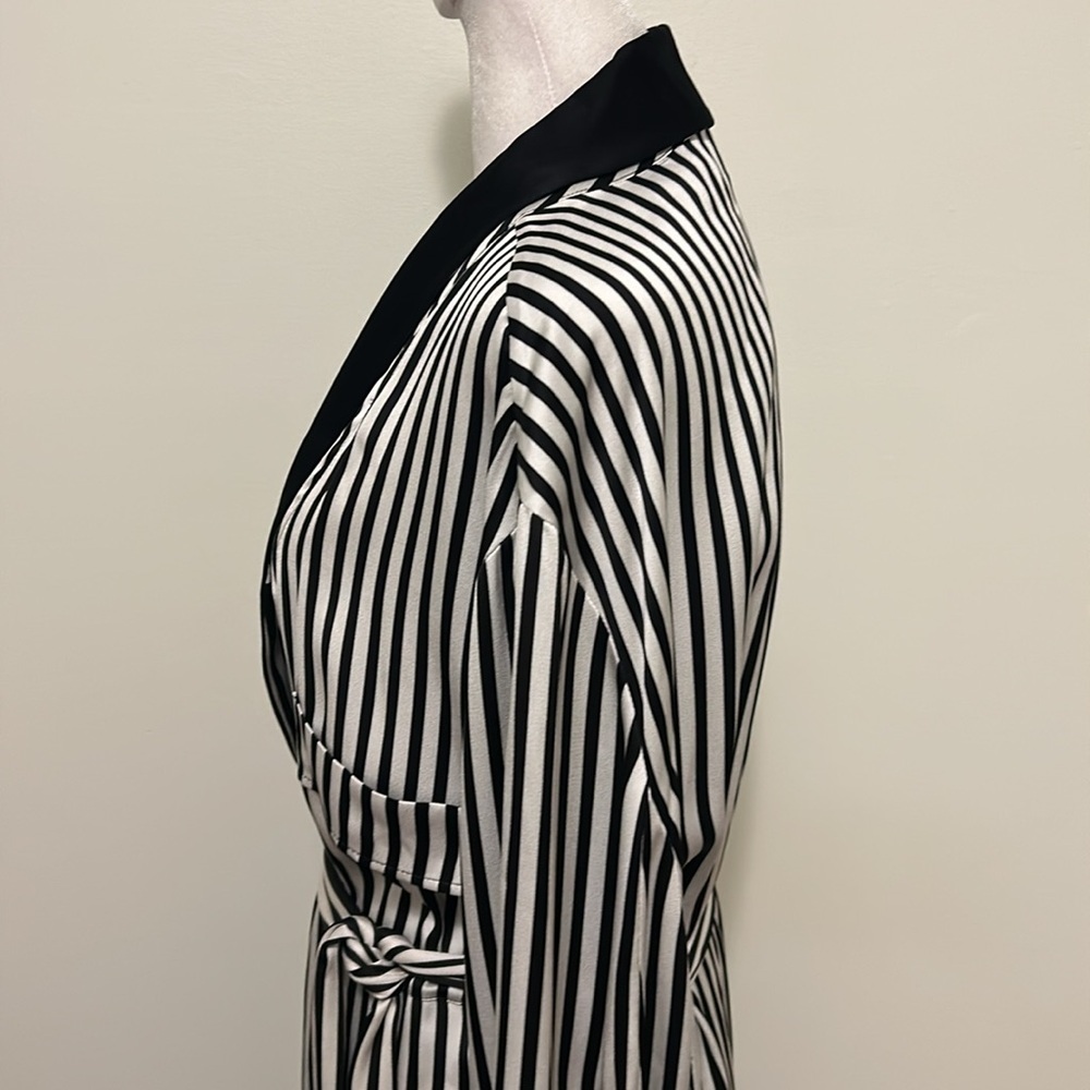 Ralph Lauren $2890 Purple Label Black and White Stripe Kalpita Coat Size 10 - Picture 9 of 15
